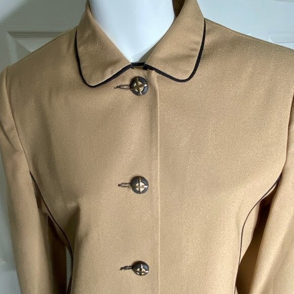 Henry Lee Womens Vintage 80's Tan Dress & Blazer Classy Sz 6 EUC! - Picture 13 of 14